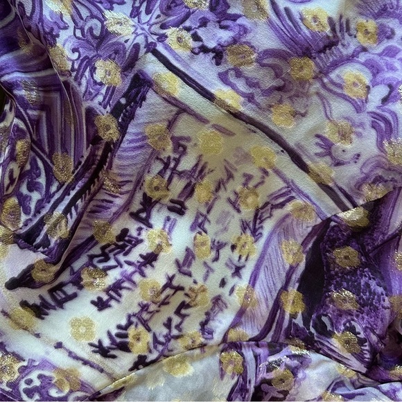 ROBERTO CAVALLI CHINOISERIE DRAGON PRINTED BACKLESS MIDI DRESS 2005 - Picture 7 of 8